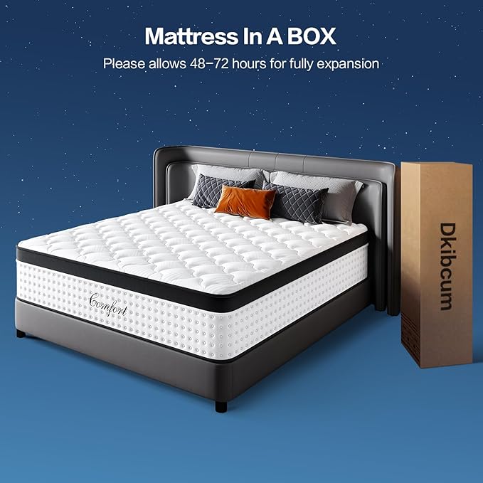 Full Size Mattress - 12 Inch Memory Foam Mattress in a Box, Breathable Fabric, Pocket Springs Hybrid Mattress for Motion Isolation Pressure Relief, CertiPUR-US, Medium Firm Full Mattresses