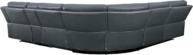 Lexicon Pfeiffer 6-Piece Modular Power Reclining Sectional Sofa, Dual-End Recliner, Gray