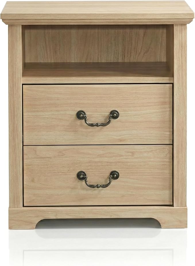 24/7 Shop at Home Elrik Modern 22-inch Wood Nightstand Set of 2 with Open Shelf, 2 Drawers and Ornate Handles, Wooden Night Stand for Bedroom, Apartment, Small Bedside Table, Oak - Image 11