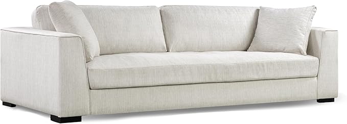 Poly & BARK Capri 99" Sofa – Upholstered in Performance Fabric, Square‑Arm Design with Loose Cushions and Solid Frame – Fully Assembled, Stylish Comfort for Living Spaces