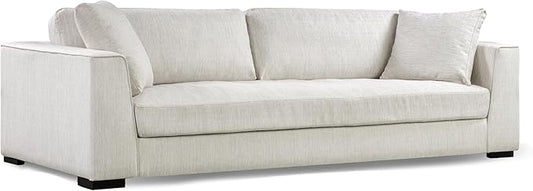 Poly & BARK Capri 99" Sofa – Upholstered in Performance Fabric, Square‑Arm Design with Loose Cushions and Solid Frame – Fully Assembled, Stylish Comfort for Living Spaces