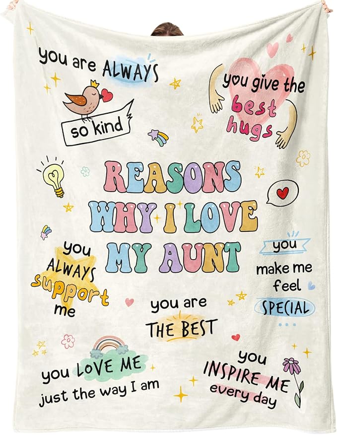 Aunt Gifts, Aunt Blanket, Aunts Birthday Gifts, Gift for Aunts from Niece Nephew, Best Auntie Ever Present Ideas for Christmas Mothers Day, to My Auntie Throw Blanket 60”x50”