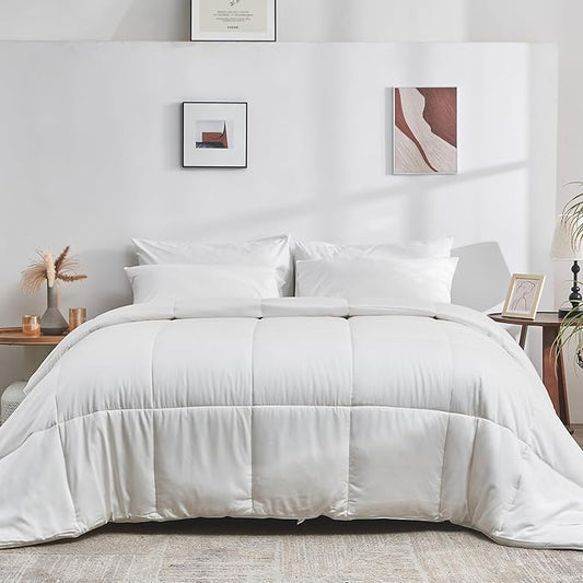 DOZ All Season Cooling Comforter, 100% Viscose Derived from Bamboo, Breathable, Lightweight, Soft, Down Alternative Duvet Insert, 8 Loops, 70"x90" (Twin/Twin XL)