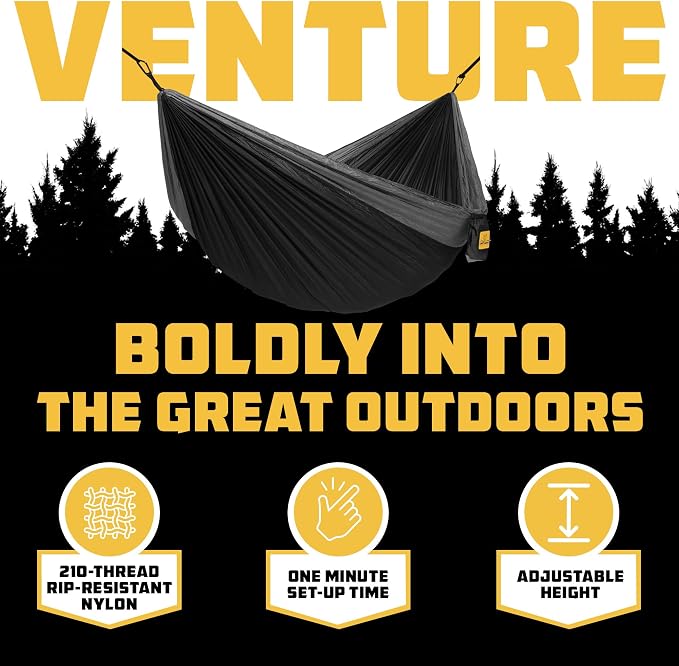 Wise Owl Outfitters Camping Hammock – 500lbs Portable Hammock with Tree Straps - Travel, Backpacking, Hiking, Outdoors Camping Gear - Single or Double - Image 3