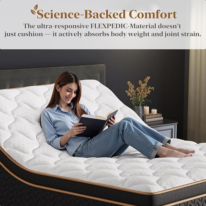 Firm Full Mattress 12 Inch, Cooling Hybrid Bed in a Box, Individual Pocket Springs, Motion Isolation, Targeted Hip/Shoulder/Lumbar Support, Fiberglass-Free, Ergonomic Zones,365-Night Trial,CertiPUR-US