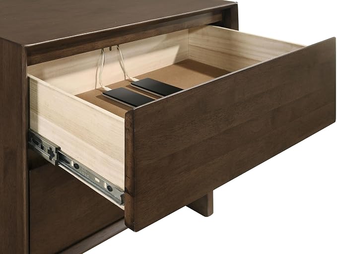 Coaster Home Furnishings Glenwood Transitional Wood 2-Drawer Bedroom Nightstand Bedside Table Organizer Unit Warm Brown 225012 - Image 11