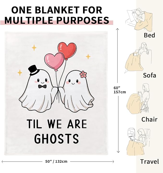 Anniversary Romantic Gifts for Women Men, Soft Flannel Love Blanket, Valentines Anniversary Birthday Gifts for Girlfriend Boyfriend, Engagement Wedding Gift for Wife Husband - 50’’ x 60’’