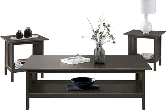 Lexicon Noel 3-Piece Coffee Table Set, Antique Gray
