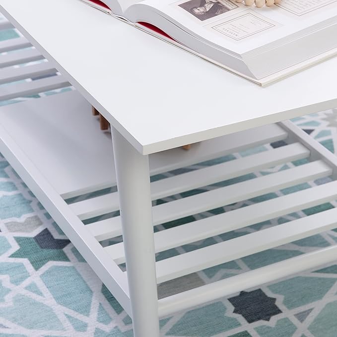 Melissa White Mid Century Coffee Table by Linon
