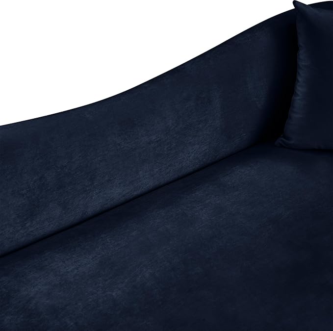 Meridian Furniture 44052Navy-S Destin Collection Modern | Contemporary Sofa with Ultra Luxe Navy 460 GSM Velvet, Rich Curves, 91" W x 34.5" D x 31" H, Navy