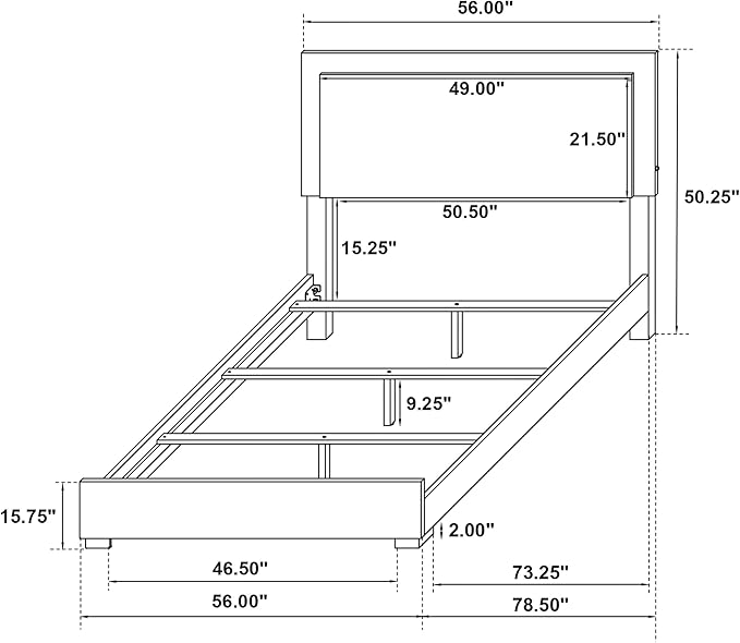 Coaster Home Furnishings Marceline Contemporary 4-Piece Bedroom Set Full Size LED Panel Bed Frame 51-inch Headboard White 222931F-S4