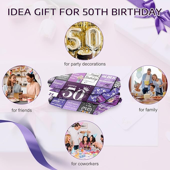 50th Birthday Gifts for Her, Women, 50th Birthday Decorations for Women, Happy 50 Year Old Gifts for Woman, Turning 50-50 Year Old Bday Blanket 60"X50"
