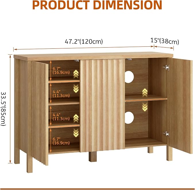 Vlsrka Shoe Cabinet with 3 Doors, Narrow Wooden Shoe Cabinet, Hidden Shoe Storage for Entryway, Foyer, Hallway (Brown D) - Image 2
