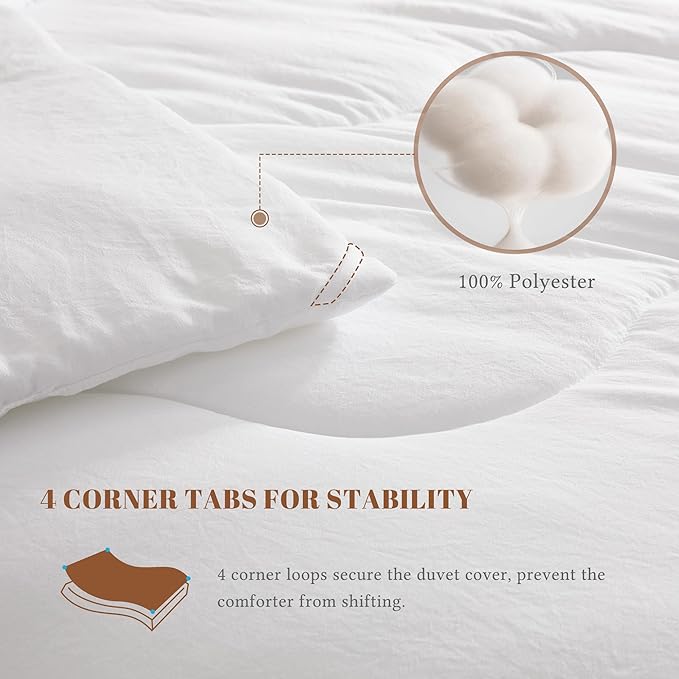 Queen Size Comforters Duvet Insert,Soft Down Alternative with Corner Tabs,Quilted Comforters for All Seasons,Machine Washable, Queen 88 x 88 Inches