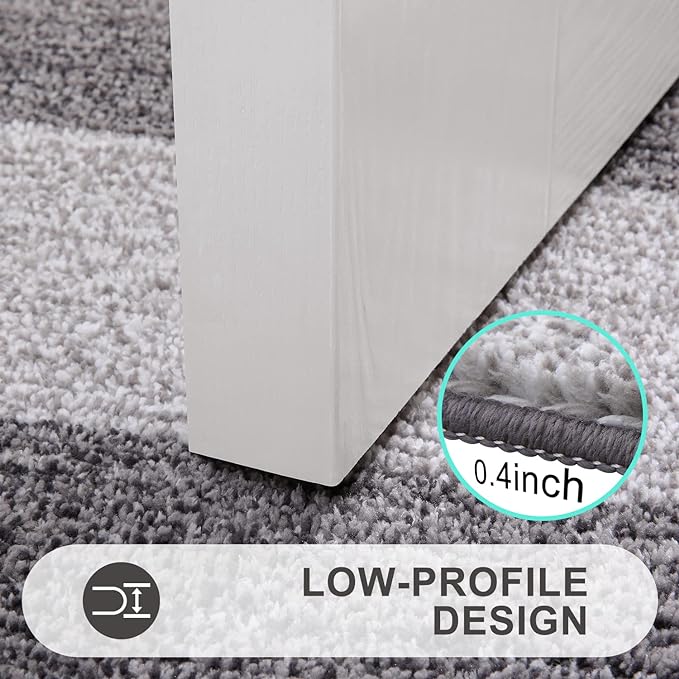 Kitinjoy Indoor Outdoor Door Mat, 30x17 Non-Slip Absorbent Dirt Trapper, Low-Profile Washable Inside Entrance Front Floor Mat, Sturdy Soft Entry Doormats for Entryway, Grey - Image 4