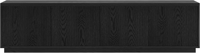 Henn&Hart Fluted TV Stand for TVs up to 85" with 2 Concealed Ribbed Storage Cabinets and Adjustable Shelves for Living Room, Family Room, or Office, Natural Black - Image 7