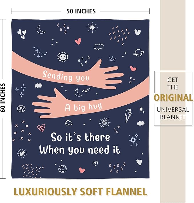 Afterprints Get Well Gifts for Women Men, Hug/Healing Blanket, Thinking of You/Cancer Care/Sympathy/After Surgery Gifts for Friends, Sister, Coworker, Soft Throw Blankets 50'' x 60''