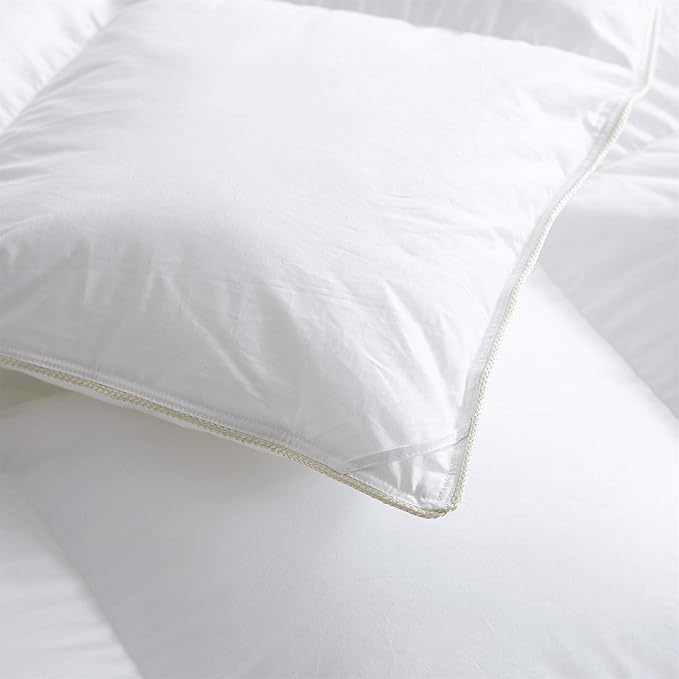 Luxurious Hungarian Goose Down Comforter Duvet Insert Full/Queen Size, All-Season, 65 oz Fill Weight, Premium Baffle Box, 800 Thread Count - 100% Egyptian Cotton Cover (White)