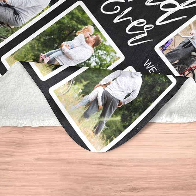 Printwoo Gifts for Dad Custom Blankets with Photo, Personalized Photo Blankets Fathers Day Personalized Gifts for Dad from Daughter Son Customized Blanket with Picture