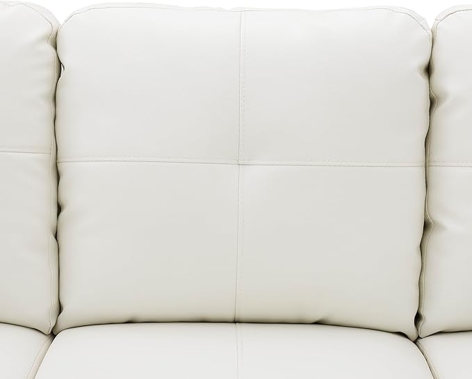 NicBex Modular L-Shaped Sectional Couches, 3-Piece Convertible Couch with Storage Ottoman, 4-Seat Comfy Sofa with Chaise for Living Room & Apartment, Elegant White
