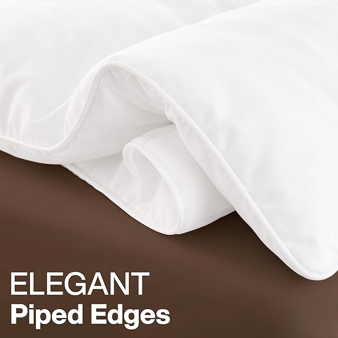 Utopia Bedding Comforter Duvet Insert, Quilted Comforter with Corner Tabs, Box Stitched Down Alternative Comforters Twin Size (White, Pack of 2)