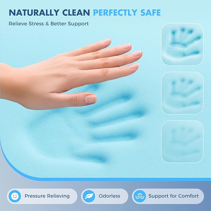 Dual Layer 4 Inch Memory Foam Mattress Topper Twin Size, 2 Inch Cooling Gel Memory Foam, 2 Inch Soft Pillow Top Pad, Breathable Mattress Cover for Back Pain Relief, Deep Elastic Pocket, White
