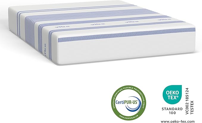 Vibe 12-Inch Gel Memory Foam Mattress - Cooling Gel - Pressure-Relieving Support - Medium-Firm Feel - CertiPUR-US Certified - Bed-in-a-Box - California King Size