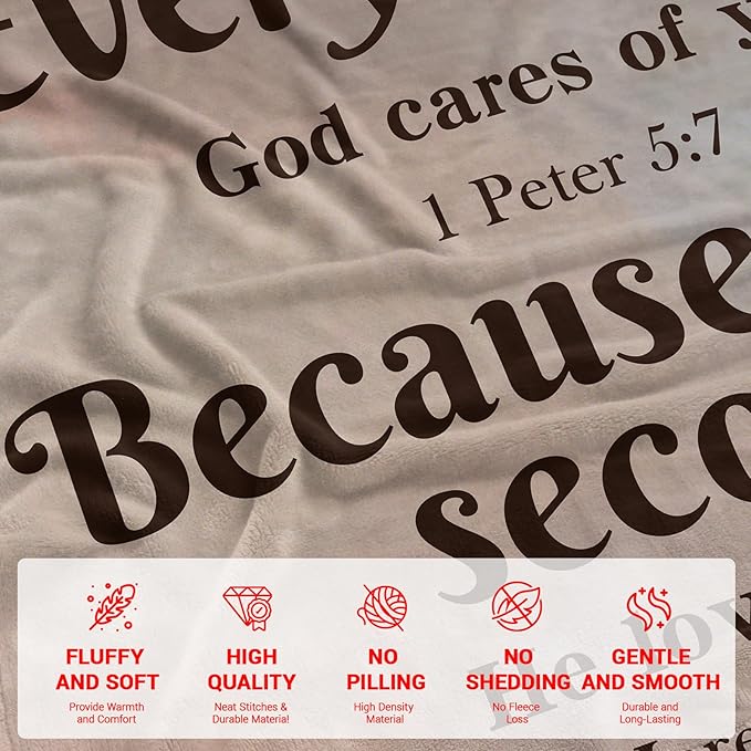 Christian Inspirational Soft Throw Blanket for Women and Men - Faith, Religious, Spiritual Gift - Personalized for Adults/Kids 50"x 60"