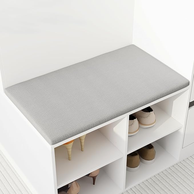 Armoire Bedroom Island Wardrobe Closet Island with 9 Drawers & Glass Tabletop, Islands Dresser with Bench, Closet Islands for Bedroom Cloakroom White (47.2”W x 27.5”D x 31.5”H)
