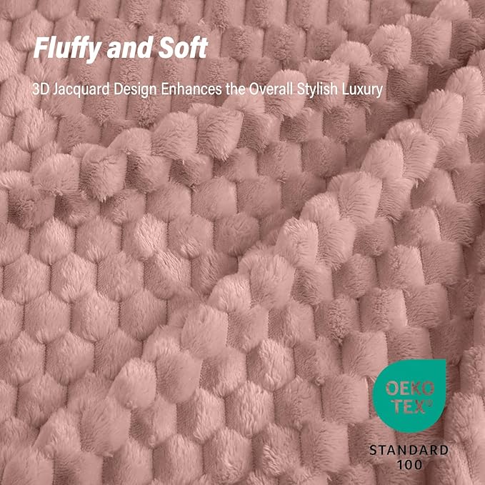 Bnuitland Pink Flannel Throw Blanket (50X70 inches), 300 GSM Fleece Cozy Warm Soft Home Decor Lightweight Bed Sofa Blanket for Adults, Suitable for All Seasons.