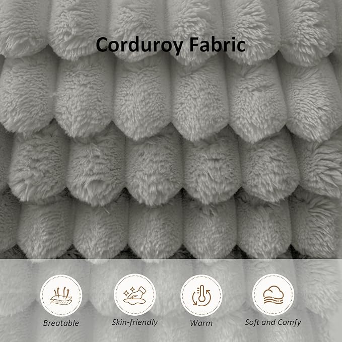 37.4" Boneless Round Chair, Oversized Chaise Lounge Cloud Chair Indoor, Upholstered Corduroy Deep Seat Sofa Accent Chair, No Assembly Required, for Living Room Bedroom Apartment