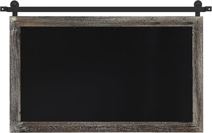 COGOOD Farmhouse Barn Door Mirror - 41" x 26" Rustic Wood Framed Wall Mirror for Bathroom, Living Room, Entryway Wall Decor (Speckled White) - Image 7