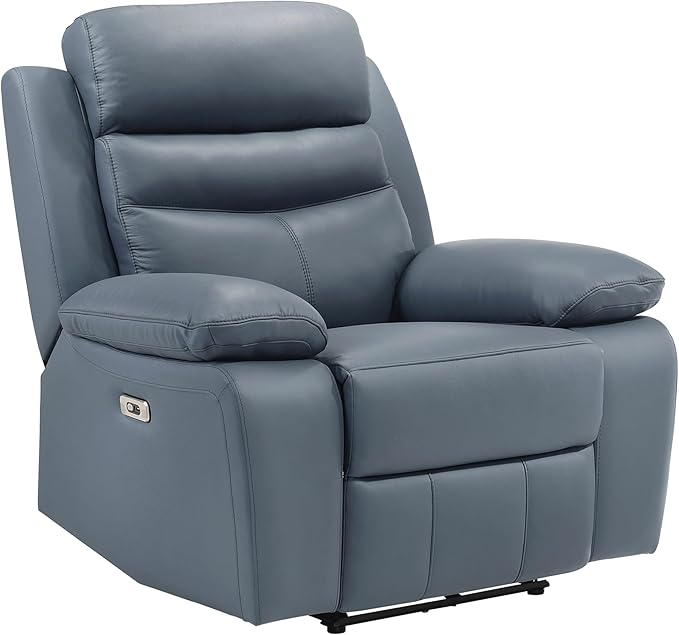 Lexicon Recliner Chair Living Room Leather Match Reclining Sofa Chair, Home Theater Seating, Wall Hugger Recliner, Power Recliner Sofa Chair for Living Room/Office/Apartment, Blue