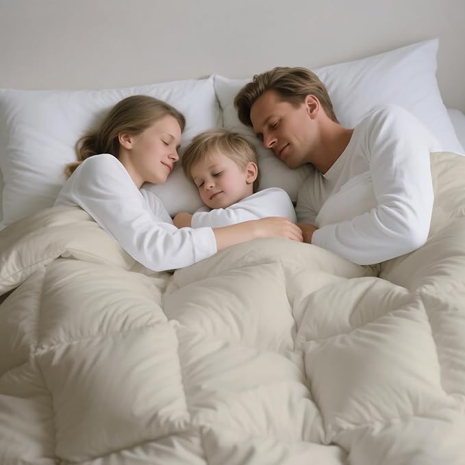 puredown® Goose Feather Down Fiber Comforter, Lightweight Duvet Insert Medium Warmth, Cloud Soft Hotel Luxury Collection Bedding Comforters Gery 98"x98"
