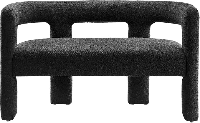Modway EEI-6477-BLK Kayla Boucle Upholstered Loveseat, Black
