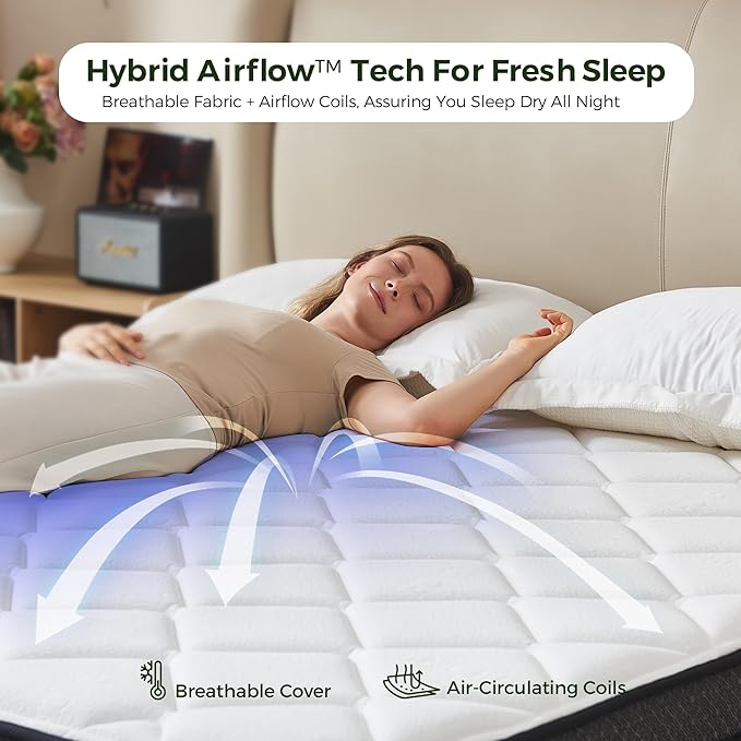 12 Inch Full Mattress in a Box: Hybrid Memory Foam Full Size Mattress for Pressure Rrelief, Medium Firm Full Bed Mattress with Zoned Pocket Coils for Responsive Support & Motion Isolation, 75"x54"