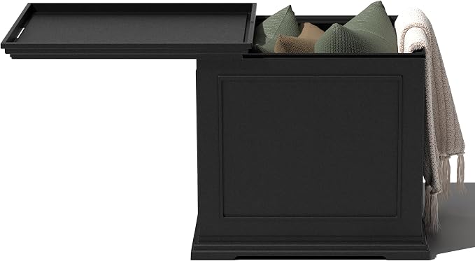 Veradek Brixton Tray Table - 2-in-1 Outdoor Side Table with Storage and Tray for Patio/Porch | Durable All-Weather Resistant | Classic & Functional by VeradekOutdoor
