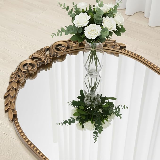 Besdomus Vintage Full Length Mirror: 56"x 21" Large Gold Floor Mirror - Traditional Ornate Baroque for Bedroom/Cloakroom/Entryway/Hallway - Home Decor for Living Room - Image 9