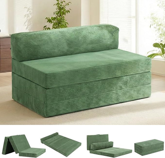 5-in-1 Convertible Sofa Bed Full Size, Boneless Loveseat Sleeper with Removable Cushions & Washable Cover, Futon Sofa Bed with Handle, Pull Out Couch for Small Spaces, Grey