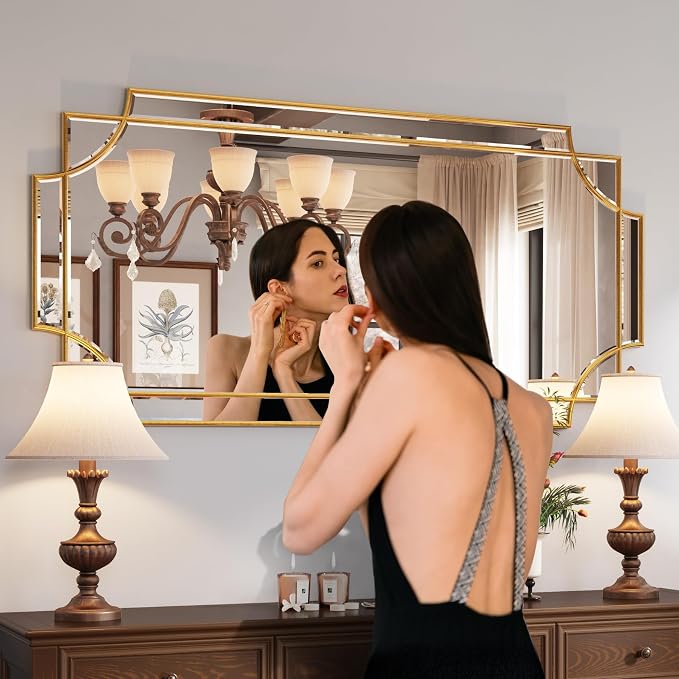 Kelly Miller Gold Traditional Mirror for Wall, Art Decorative Beveled Full Length Mirror for Home Decor, Bathroom, Living Room, Bedroom, Kitchen, Farmhouse, Entryway, 24"x48" Large - Image 3