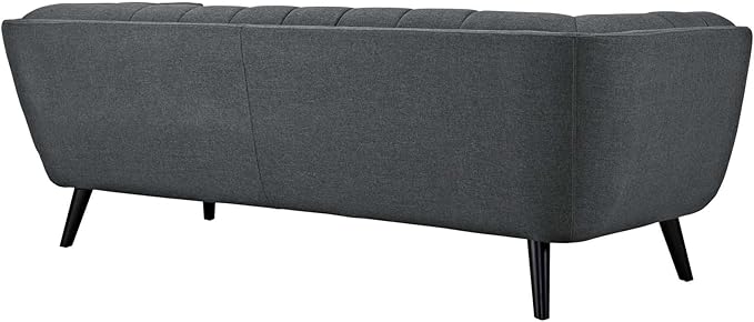 Modway Bestow Upholstered Fabric Button-Tufted Sofa In Gray