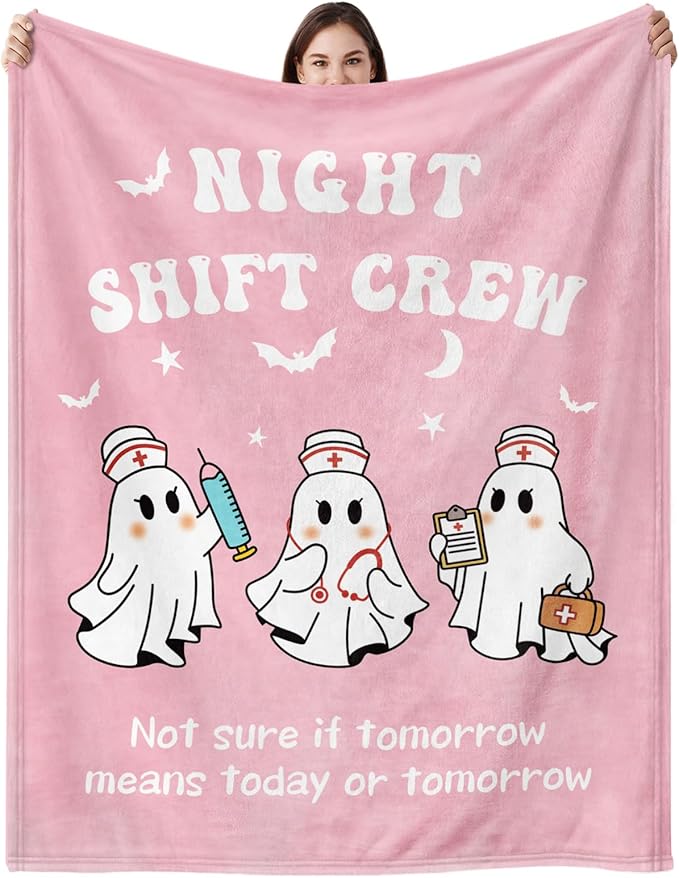 Nurse Appreciation Gifts, Nurses Week Day Graduation Gift - Flannel Soft Nurse Blanket for Women Decor, Nursing LPN RN Gifts for Women/Men, Night Shift Crew - 50" x 60"