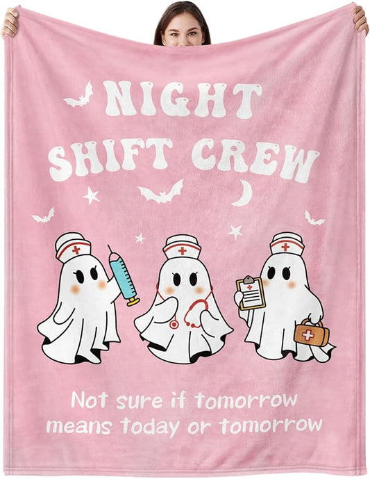 Nurse Appreciation Gifts, Nurses Week Day Graduation Gift - Flannel Soft Nurse Blanket for Women Decor, Nursing LPN RN Gifts for Women/Men, Night Shift Crew - 50" x 60"