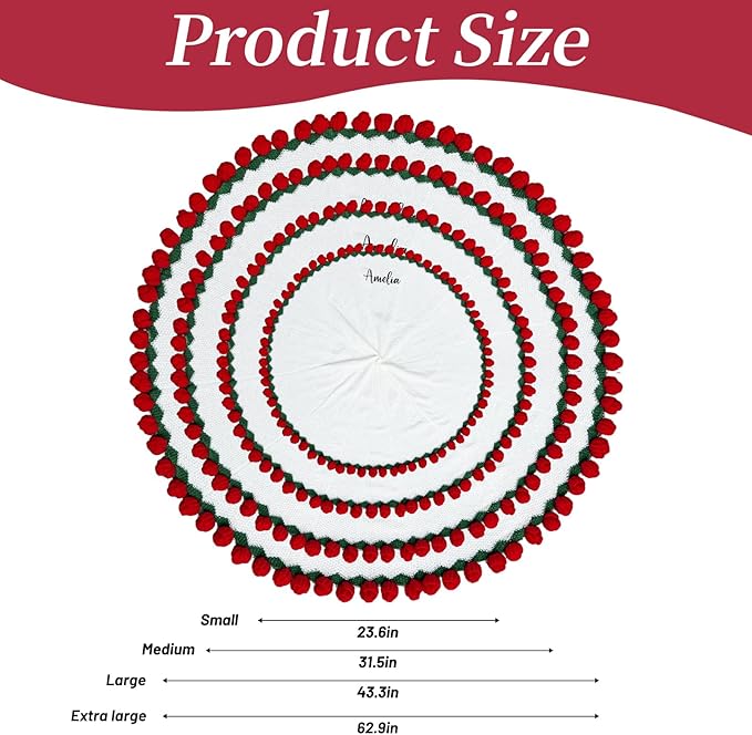 Personalized Handmade Crochet Rose Flower Blanket Bouquet – Custom Name Gift for Mother's Day, Valentine’s Day, Mom or Girlfriend（Red）