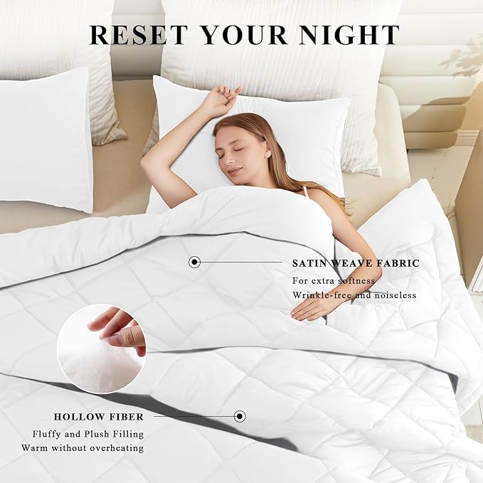 120x98 Oversized King Comforter,Super King Size Comforter Oversized, All Season Soft Lightweight Quilt Down Alternative Duvet Insert with 8 Corner Tabs(120x98, White)