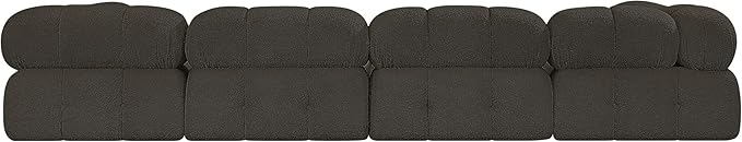 Meridian Furniture 611Brown-S136A Ames Collection Modern | Contemporary Modular Sofa with Rich Brown Boucle Fabric, Modular to Create Infinite Configurations, 136" W x 34" D x 28" H, Brown