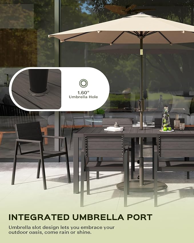 Vexwalx Outdoor Dining Chairs Set of 2, HDPS + Aluminum Patio Dining Chairs with Ergonomic Design and Wide Seat, 2 Piece Outdoor Chairs for Garden, Backyard, Deck (Charcoal) - Image 6