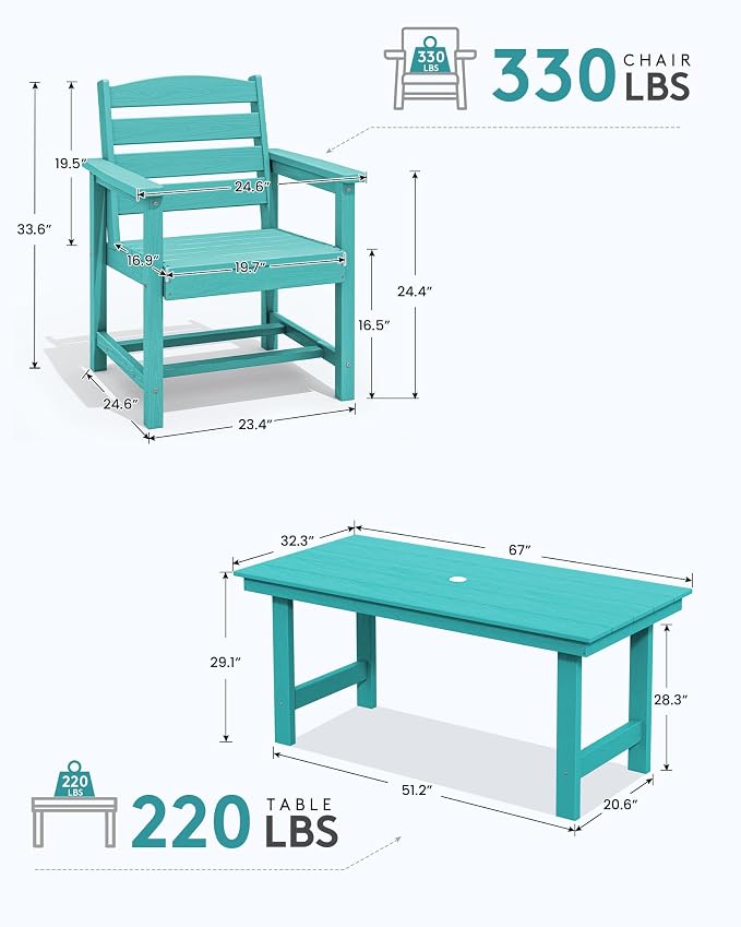 SERWALL Patio Dining Chair Set of 2, Aruba - Image 3