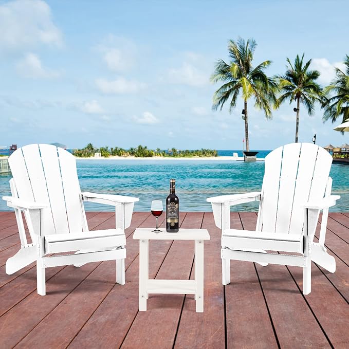 Apolimi Adirondack Outdoor Side Table, 2-Tier Sturdy Patio End Table Weather Resistant, 16.5" Solid Side Table for Patio, Pool, Porch - Image 7