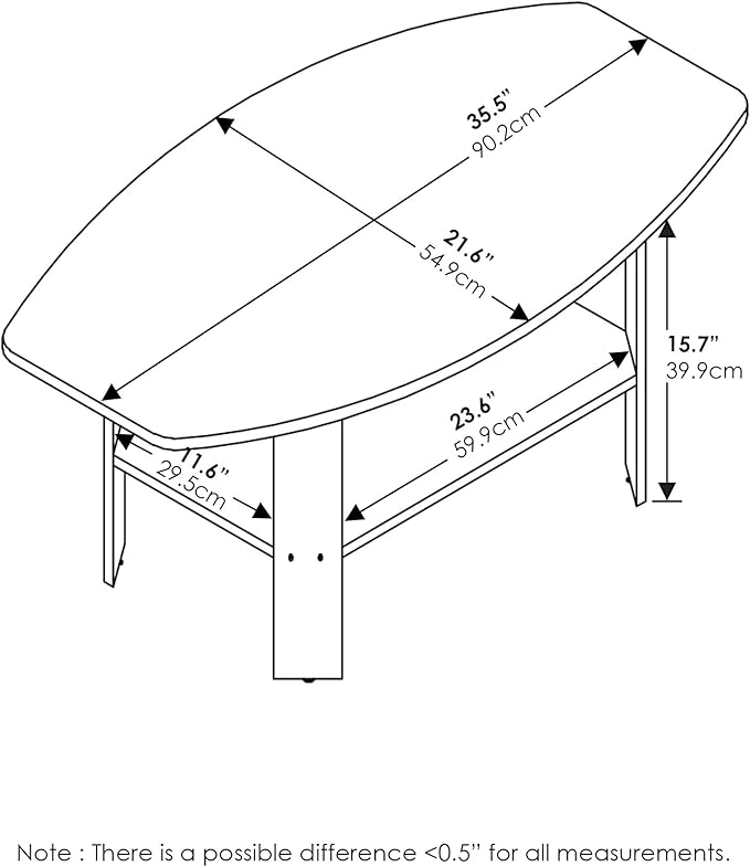 Furinno Simple Design Coffee Table and End Table, Espresso